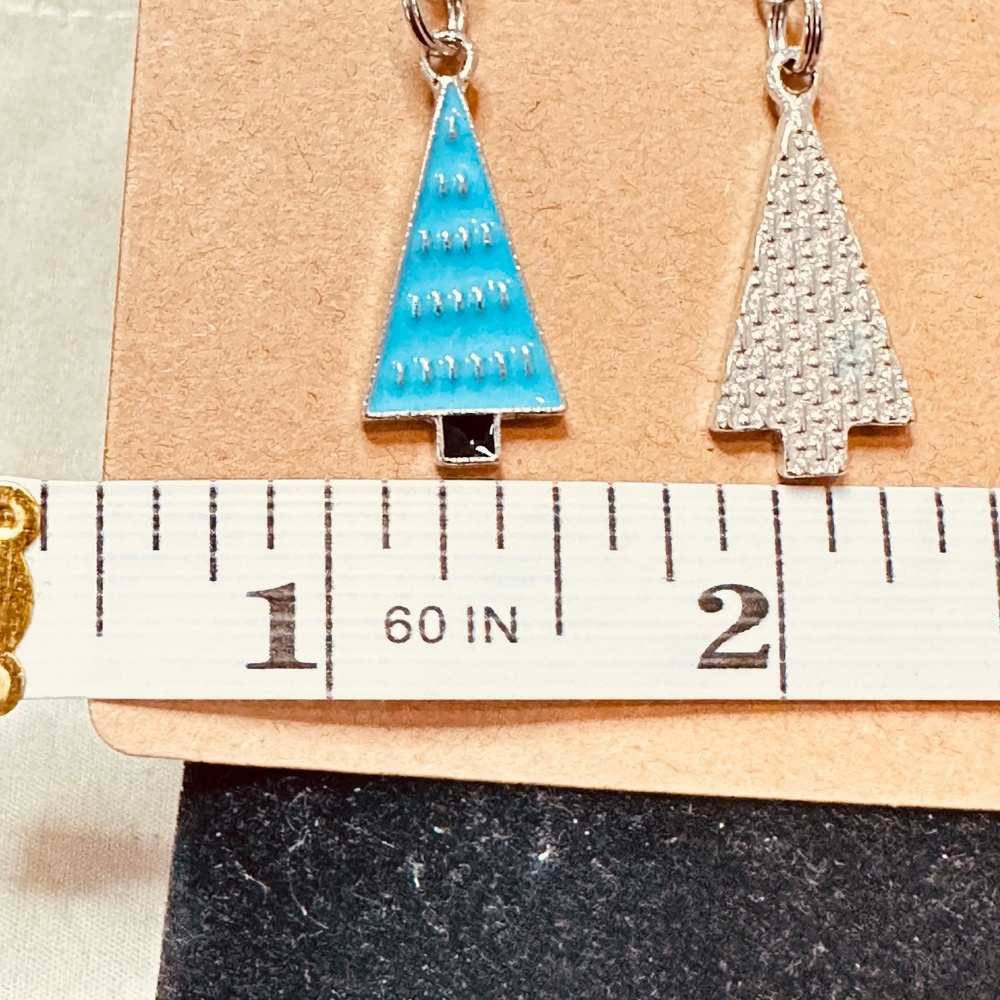 Handcrafted Enamel Dangle Earrings Christmas Tree… - image 8